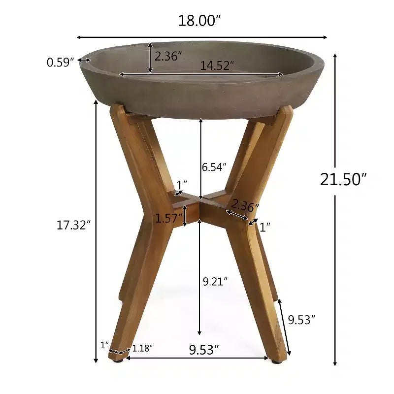 Ensemble repas de patio 3 pièces style ferme avec table en bois d'acacia et chaises à bascule en fer