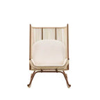 Ensemble repas de patio 3 pièces style ferme avec table en bois d'acacia et chaises à bascule en fer
