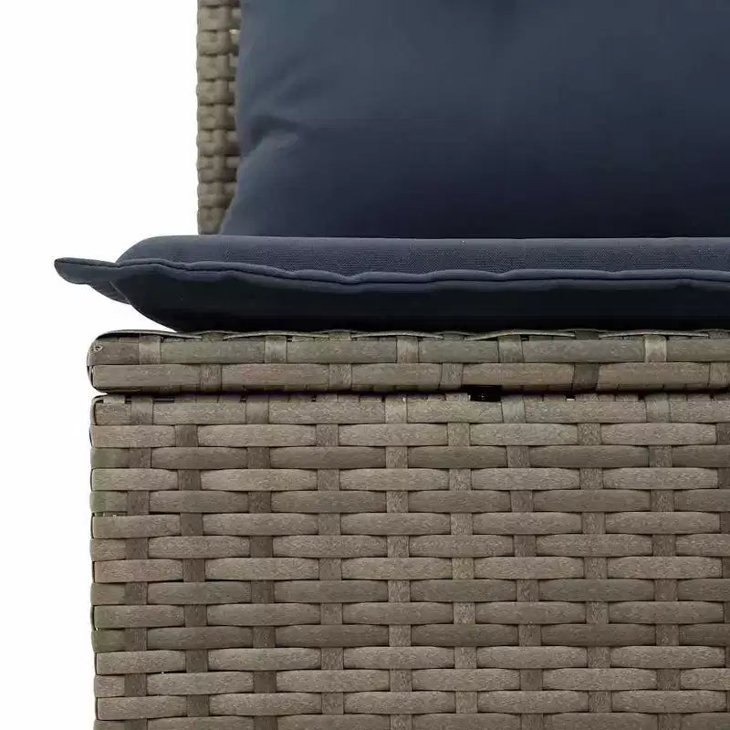 Ensemble de canapés de jardin 6 pièces avec coussins en poly rotin gris