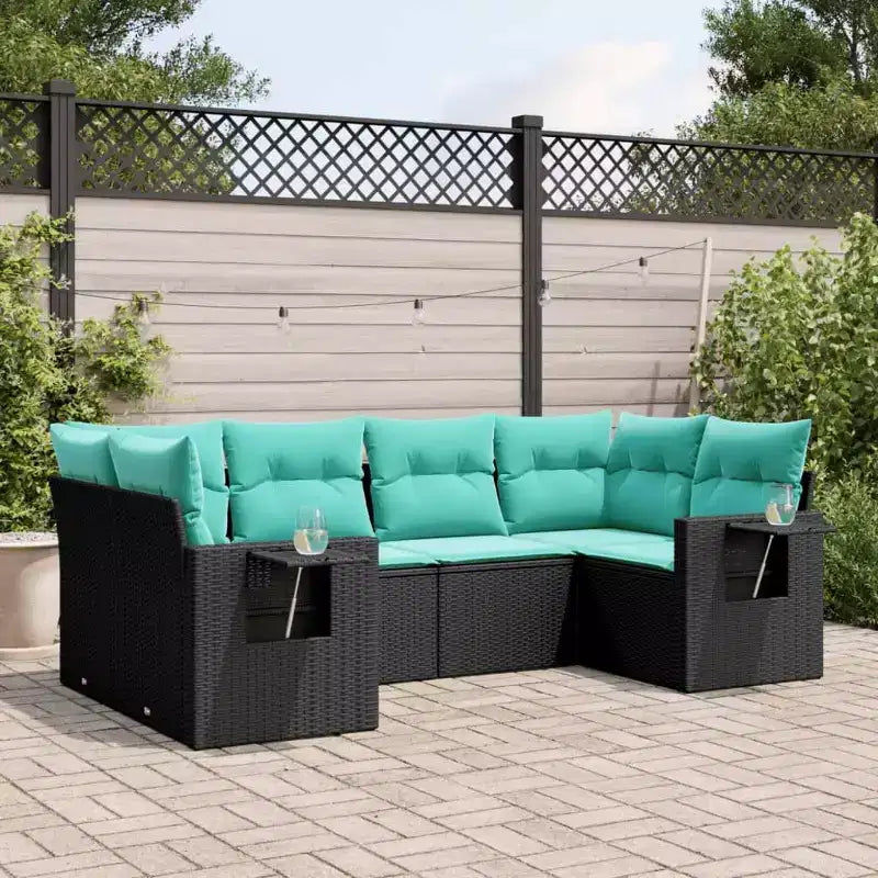 Salon de jardin en rotin synthétique avec coussins