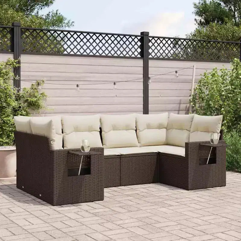 Salon de jardin en rotin synthétique avec coussins