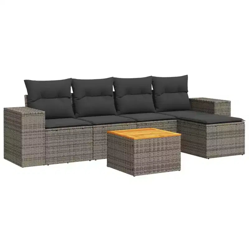 Ensemble de canapés de patio avec coussins, mobilier d'extérieur en poly rotin