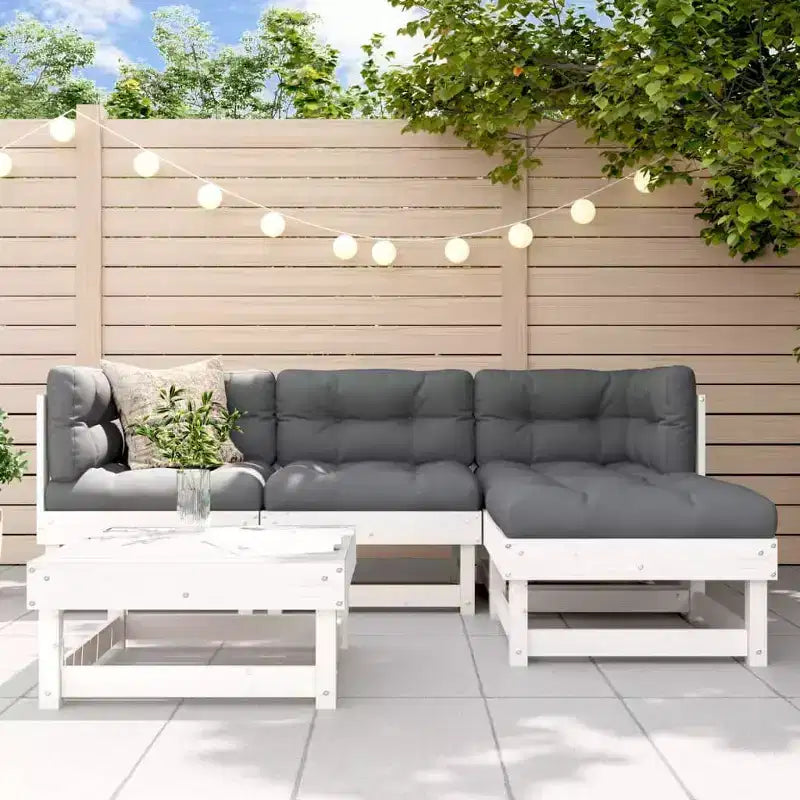 Ensemble de salon de patio d'extérieur 5 pièces en pin massif