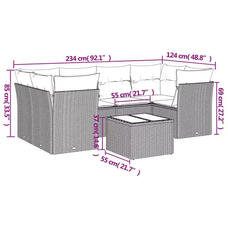 Ensemble de canapé d'extérieur modulable avec coussins - Divers coloris
