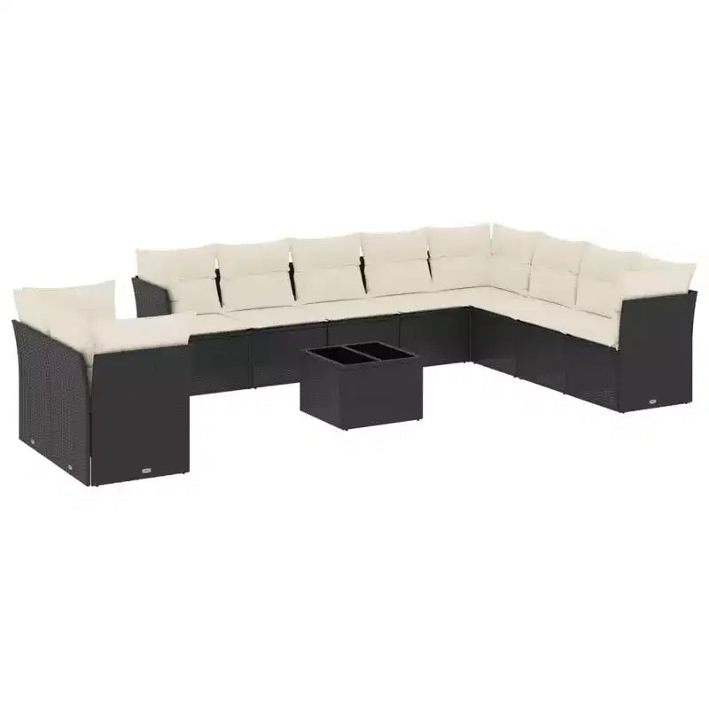 vidaXL Garden Sofa Set PE Rattan Large Adjustable Feet