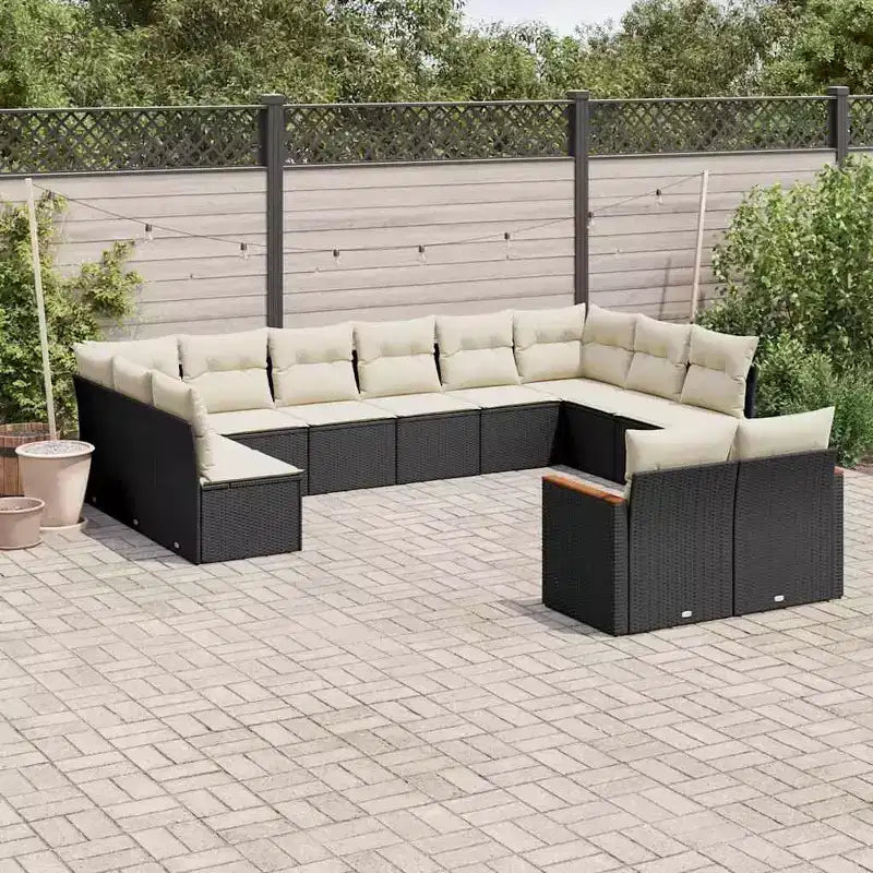 Grand salon de jardin modulaire en résine tressée