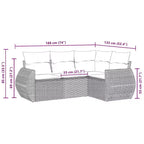 Ensemble de canapé de jardin modulable avec coussins et rangement