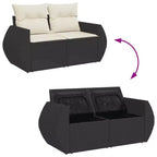 Ensemble de canapé de jardin en rotin synthétique et acier thermolaqué, de taille standard