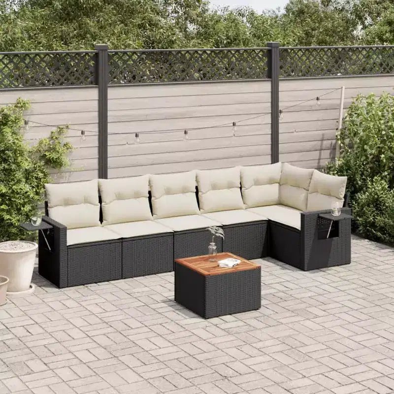 Ensemble de canapé de patio modulaire avec coussins de différentes couleurs