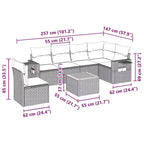 Ensemble de canapé de patio modulaire avec coussins de différentes couleurs