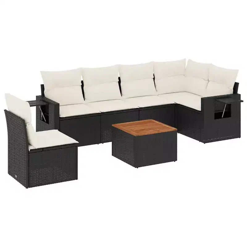 Ensemble de canapé de patio modulaire avec coussins de différentes couleurs