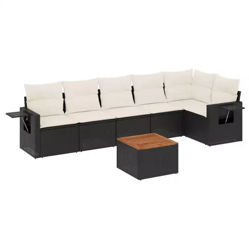Ensemble de canapé de patio modulaire avec coussins de différentes couleurs