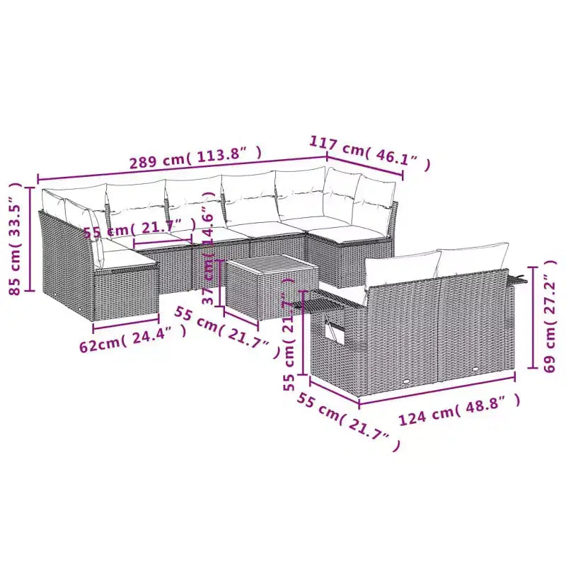 Ensemble de canapé d'extérieur moderne avec coussins