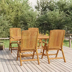 Ensemble de salle à manger de jardin en teck naturel, bois de teck massif, pliable, taille moyenne