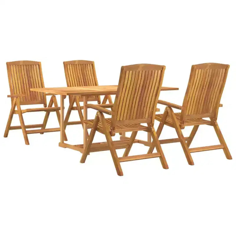Ensemble de salle à manger de jardin en teck naturel, bois de teck massif, pliable, taille moyenne