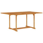 Ensemble de salle à manger de jardin en teck naturel, bois de teck massif, pliable, taille moyenne