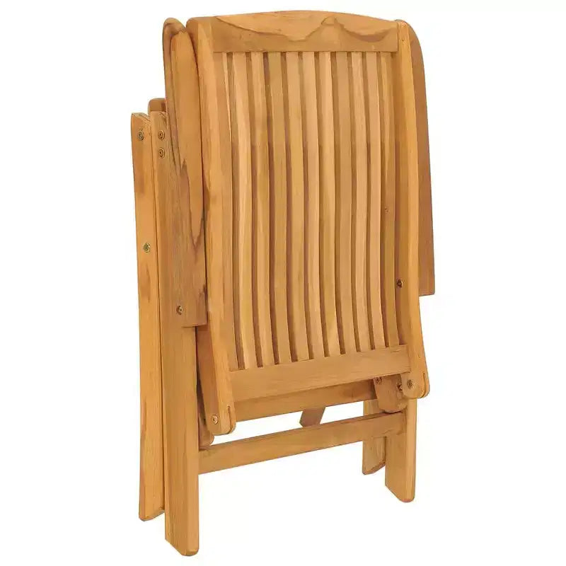 Ensemble de salle à manger de jardin en teck naturel, bois de teck massif, pliable, taille moyenne