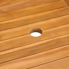Ensemble de salle à manger de jardin en teck naturel, bois de teck massif, pliable, taille moyenne