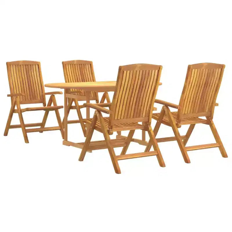 Ensemble de salle à manger de jardin en teck naturel, bois de teck massif, pliable, taille moyenne