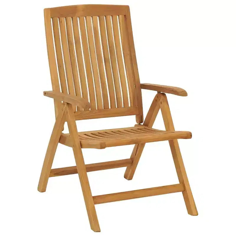 Ensemble de salle à manger de jardin en teck naturel, bois de teck massif, pliable, taille moyenne
