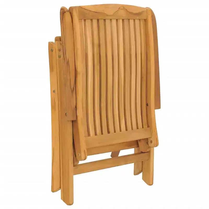 Ensemble de salle à manger de jardin en teck naturel, bois de teck massif, pliable, taille moyenne