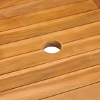 Ensemble de salle à manger de jardin en teck naturel, bois de teck massif, pliable, taille moyenne