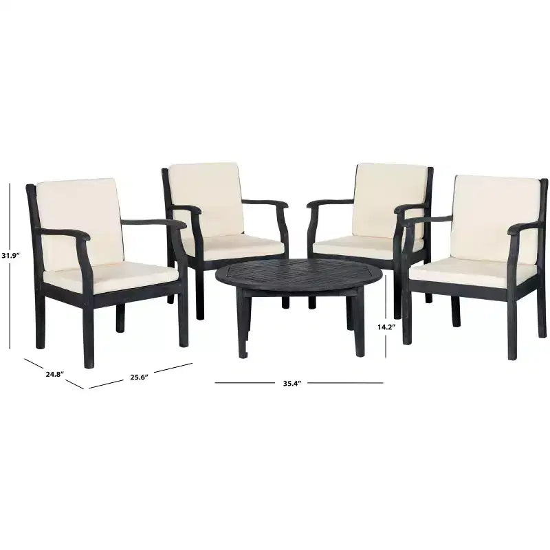 Ensemble de sièges de café de terrasse 5 pièces - Intérieur/Extérieur