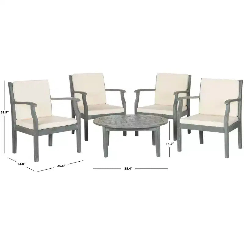 Ensemble de sièges de café de terrasse 5 pièces - Intérieur/Extérieur