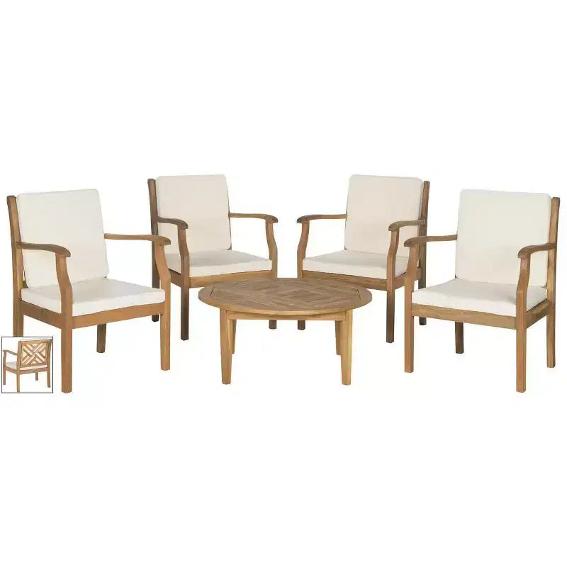 Ensemble de sièges de café de terrasse 5 pièces - Intérieur/Extérieur