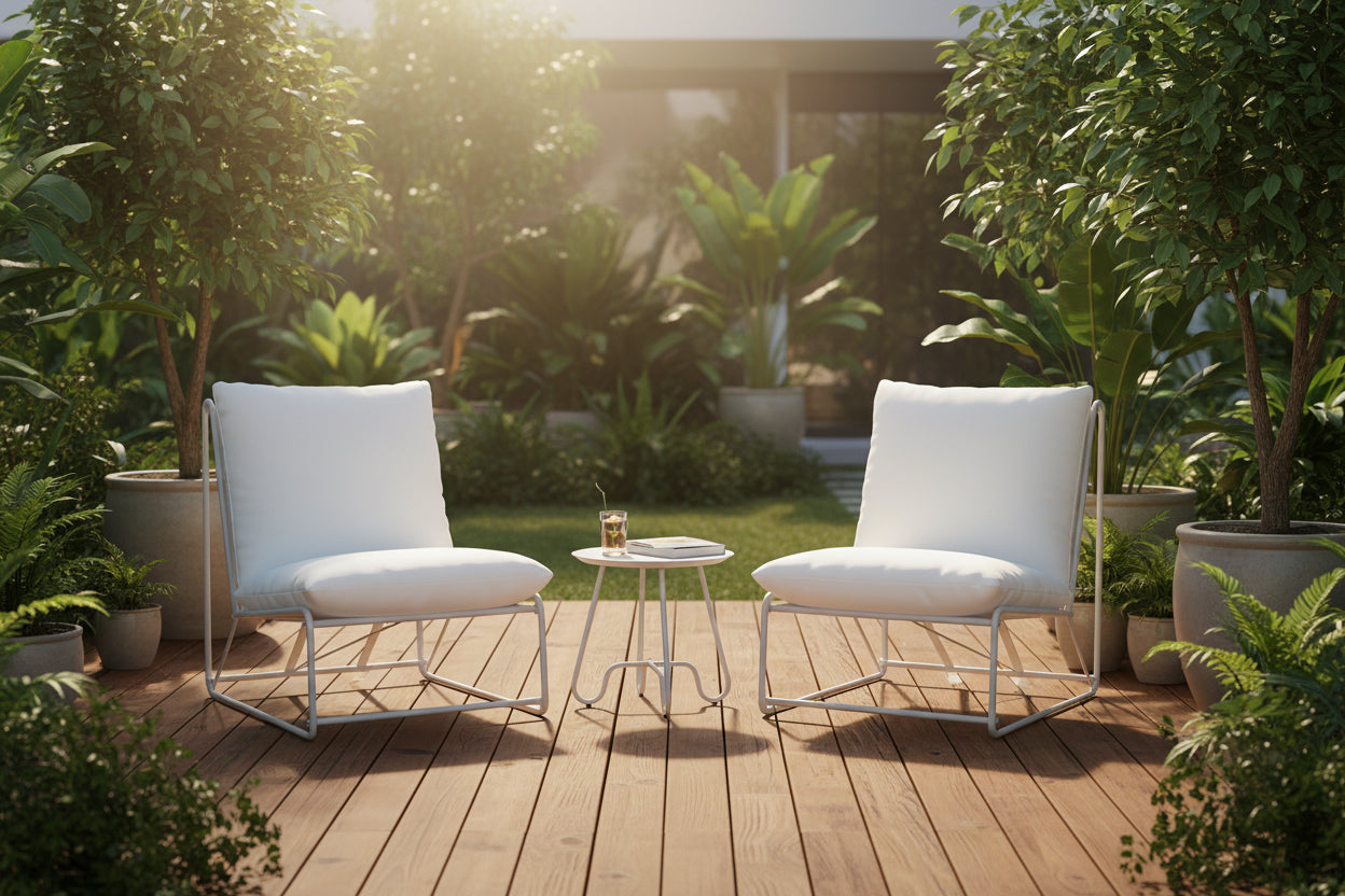 Archie 3 Piece Patio Set - Indoor/Outdoor - PAT9047 - White/Beige - Safavieh